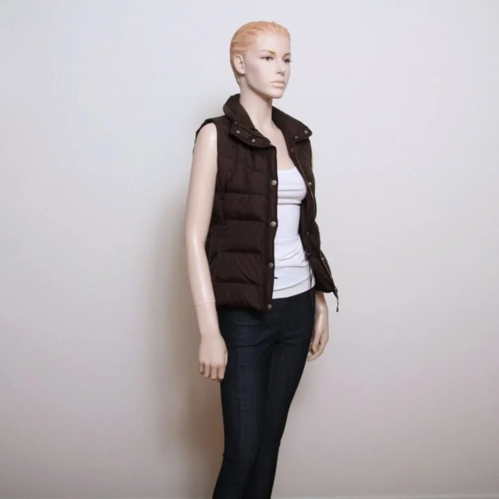 J. Crew Down Puffer Vest Brown Women‎ S